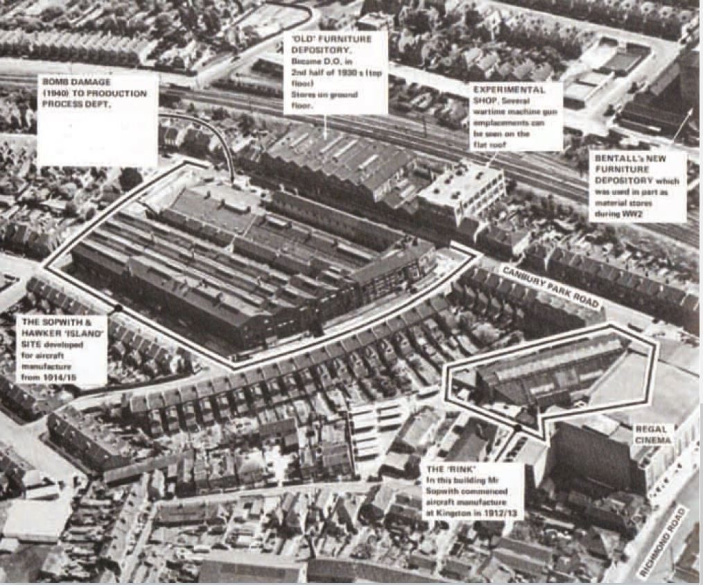 Canbury Park Road 1930s with labels.